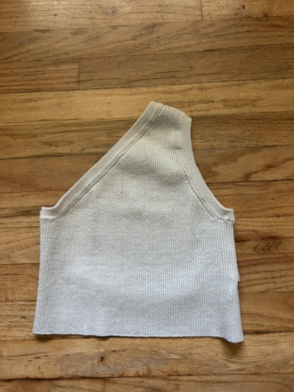 Jacquemus Beige Ribbed Linen Halter Crop Top Size 36 (US 2-4) Made in Portugal - Picture 2 of 5